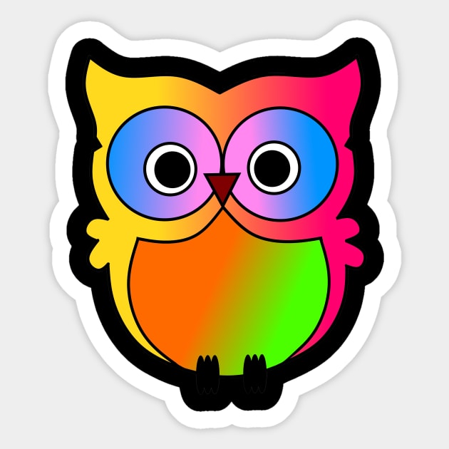 Cute colorful owl Sticker by sparklefashionstores